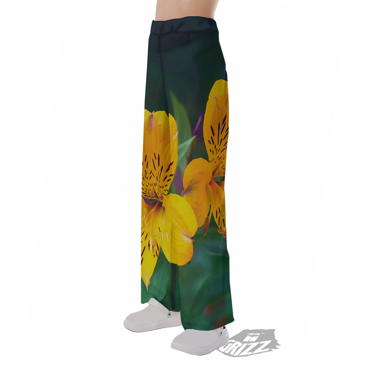 Alstroemeria Yellow Print Pajama Pants-grizzshop