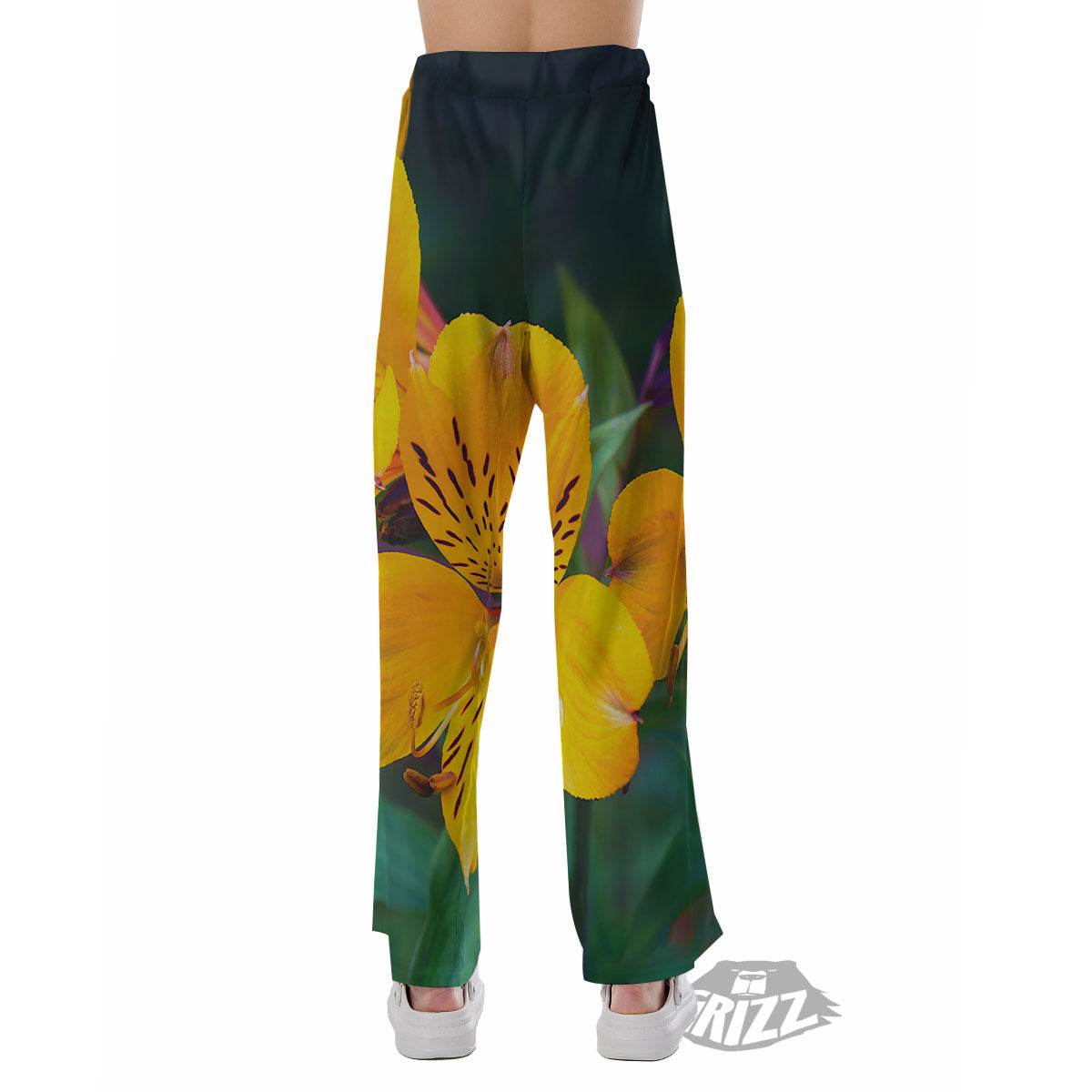 Alstroemeria Yellow Print Pajama Pants-grizzshop