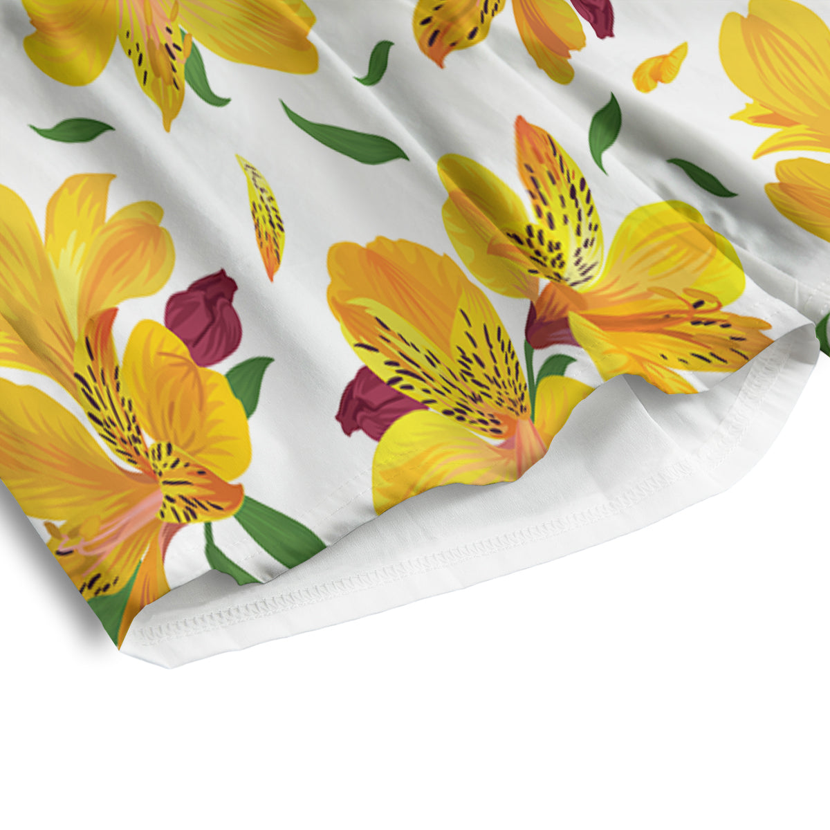 Alstroemeria Yellow Print Pattern Men's Athletic Shorts