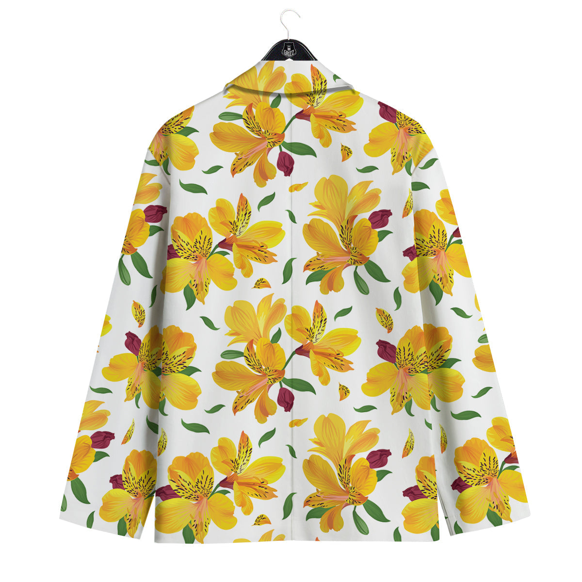 Alstroemeria Yellow Print Pattern Men's Sport Coat-grizzshop