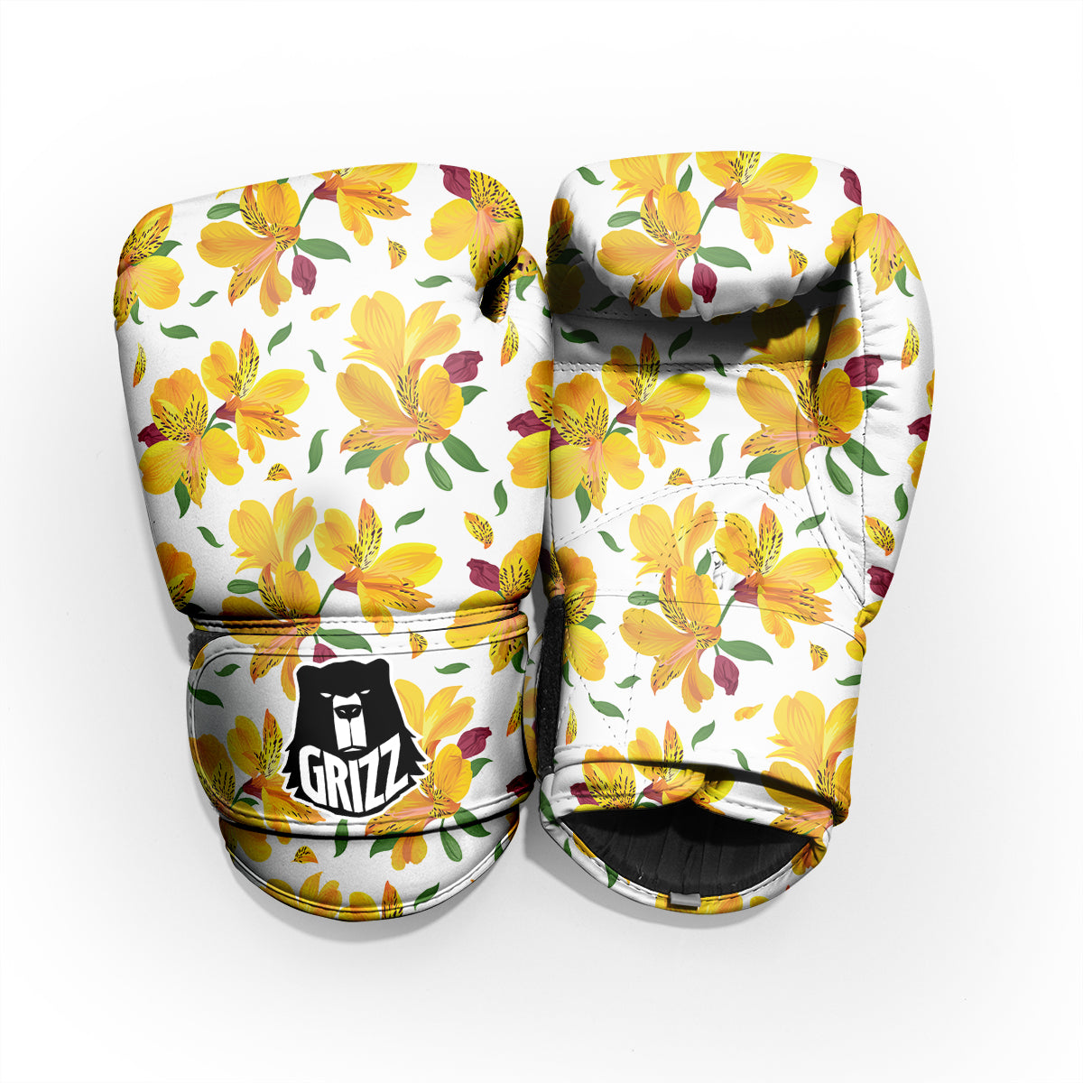 Alstroemeria Yellow Print Pattern Pro Boxing Glove