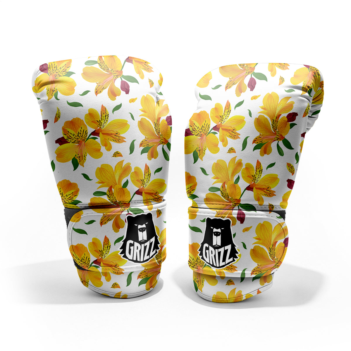 Alstroemeria Yellow Print Pattern Pro Boxing Glove
