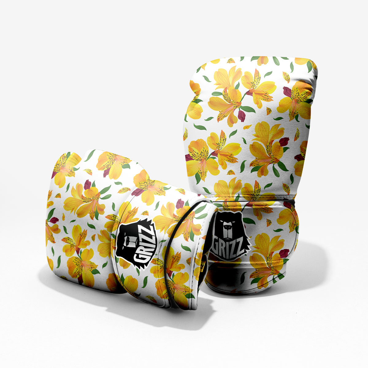 Alstroemeria Yellow Print Pattern Pro Boxing Glove