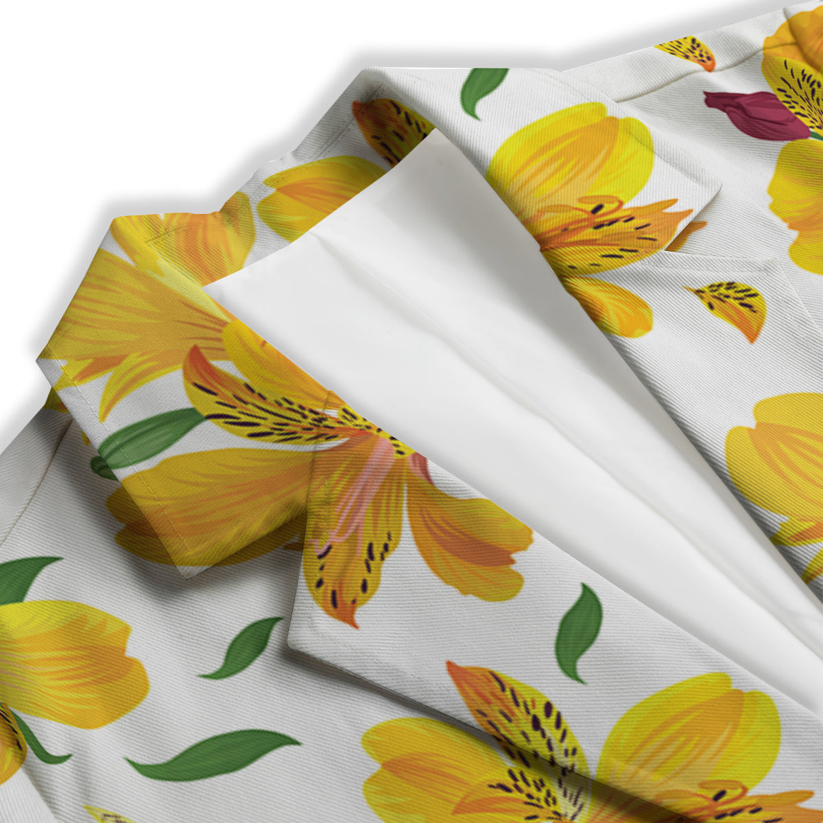 Alstroemeria Yellow Print Pattern Women's Blazer-grizzshop
