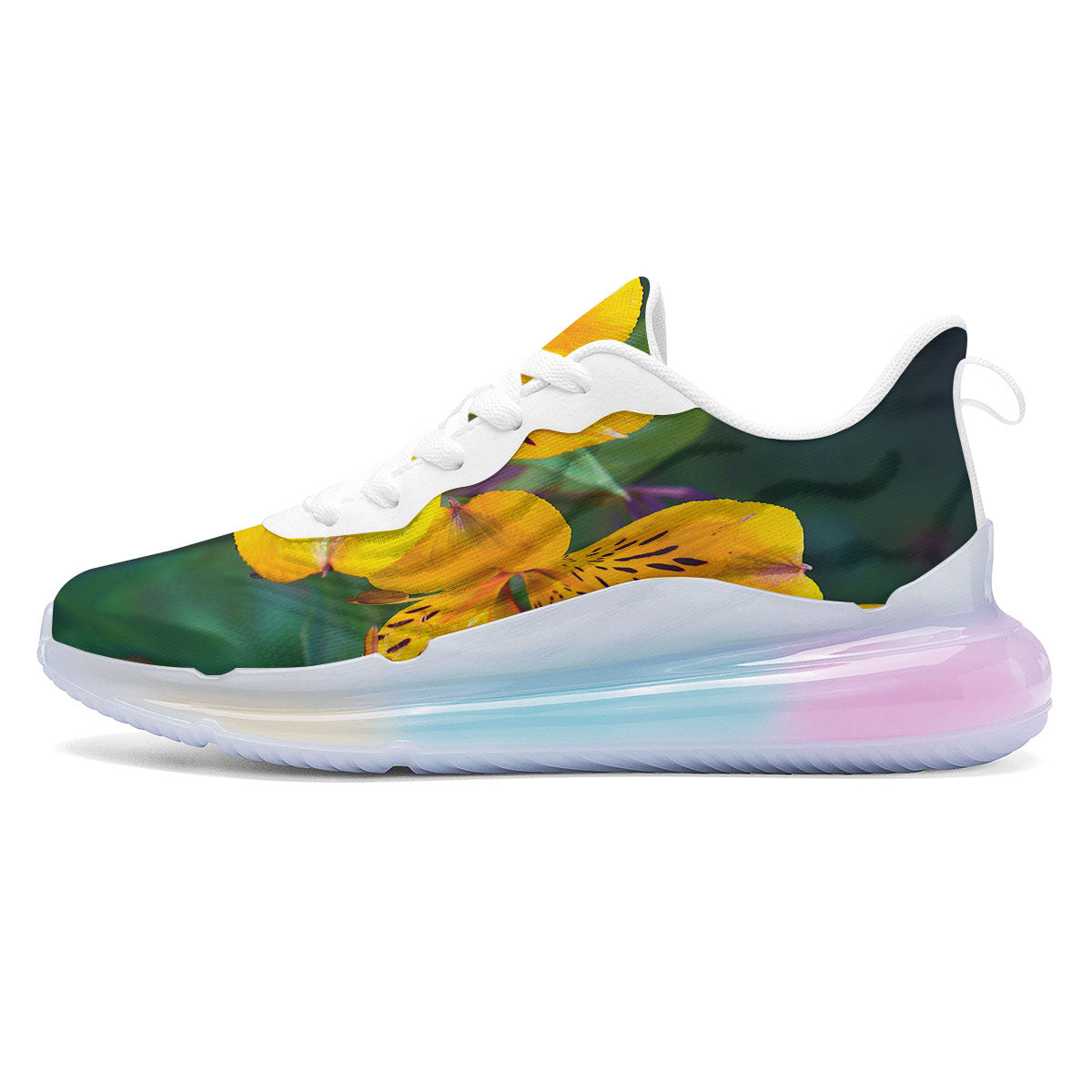 Alstroemeria Yellow Print Running Sneakers-grizzshop