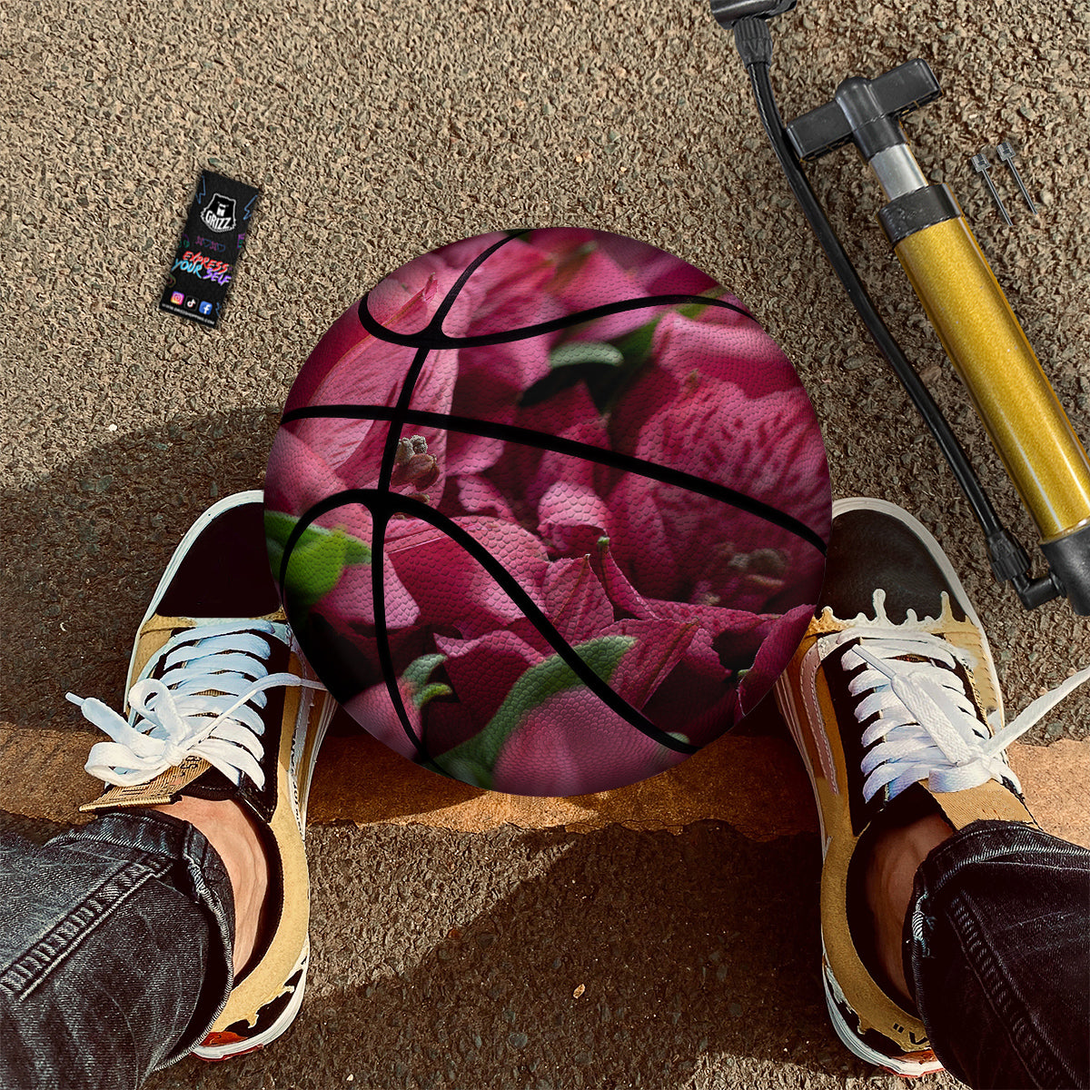 Alstroemeria Burgundy Print Basketball