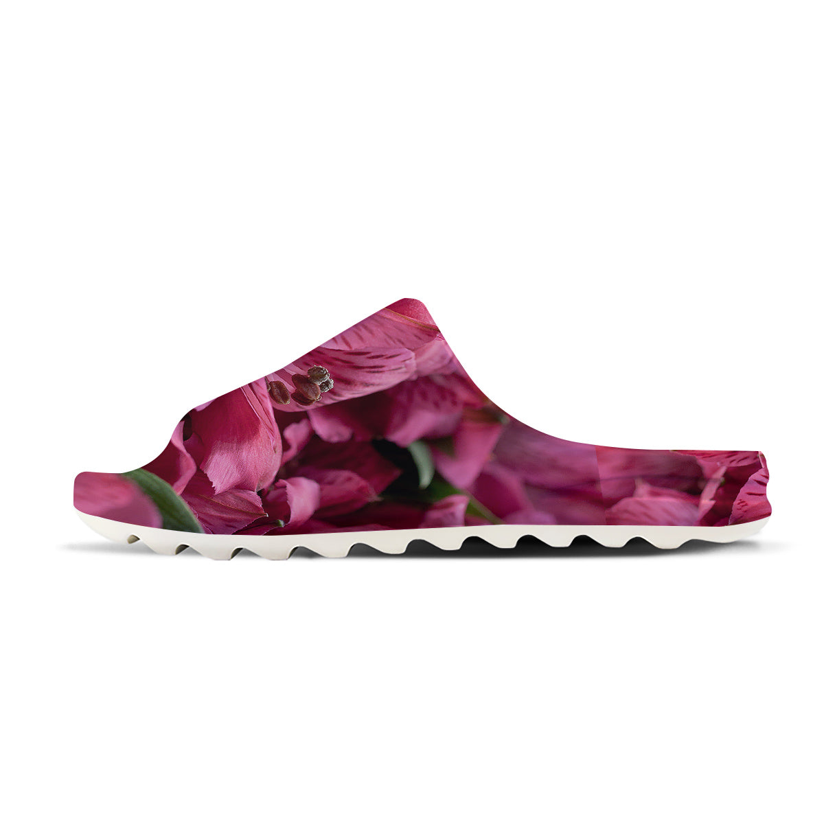 Alstroemeria Burgundy Print Sandals-grizzshop