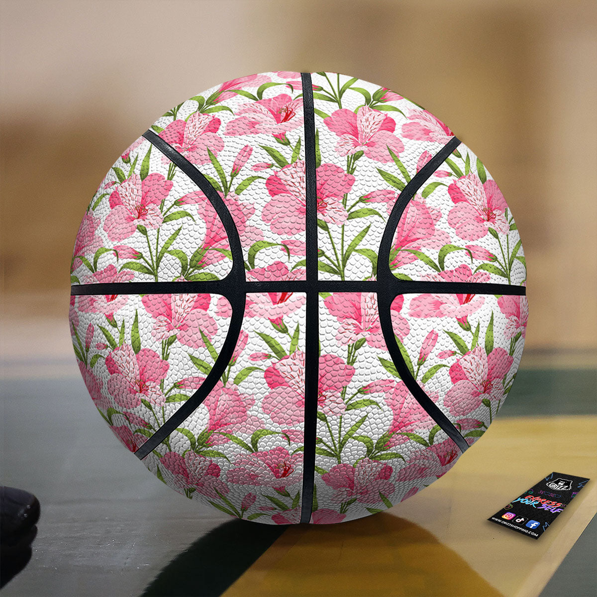 Alstroemeria Flowers Print Basketball