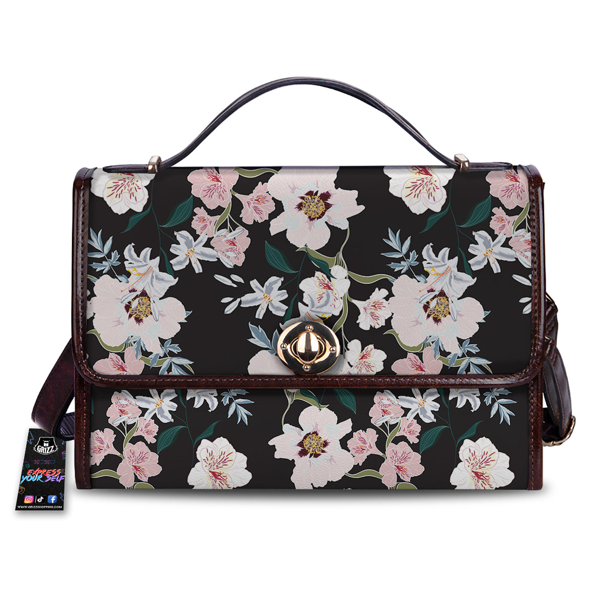 Alstroemeria Pink And White Print Pattern Women's Satchel Bag