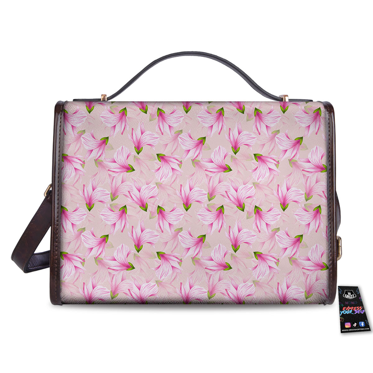Alstroemeria Pink Print Pattern Women's Satchel Bag