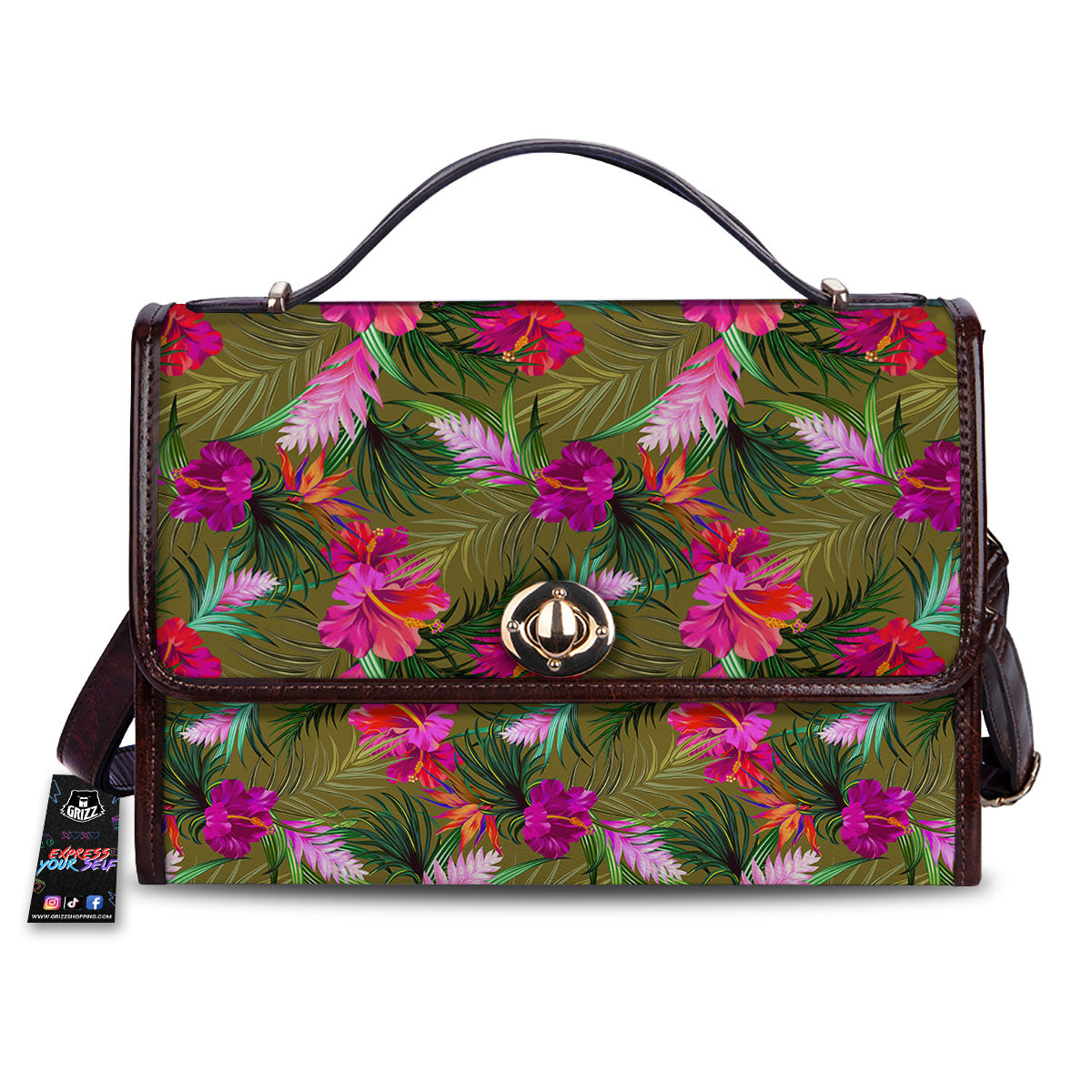 Alstroemeria Purple Pattern Women's Satchel Bag