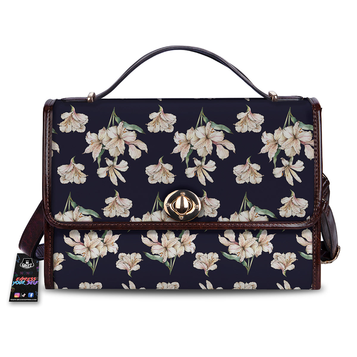 Alstroemeria Watercolor Print Pattern Women's Satchel Bag