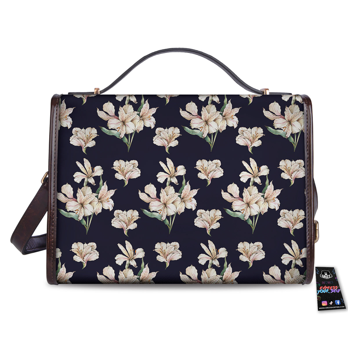 Alstroemeria Watercolor Print Pattern Women's Satchel Bag