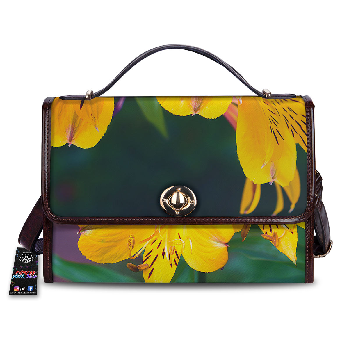 Alstroemeria Yellow Print Women's Satchel Bag