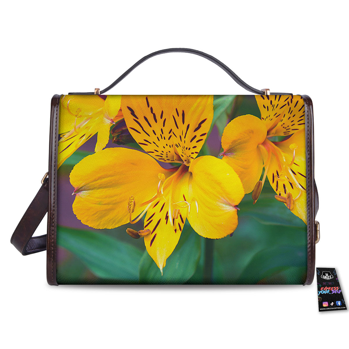 Alstroemeria Yellow Print Women's Satchel Bag