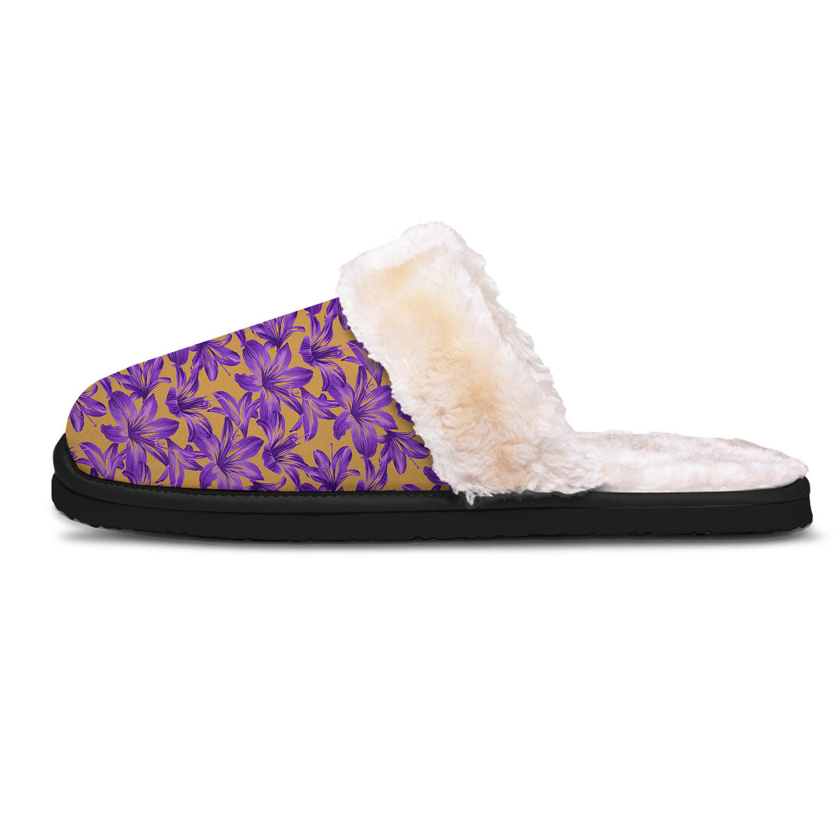 Amaryllis Japanese Purple Print Pattern Slippers-grizzshop