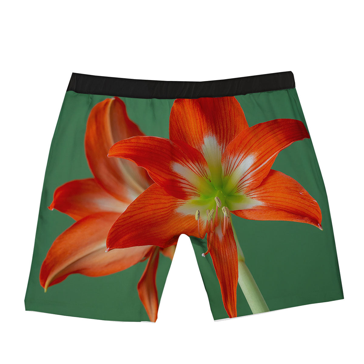 Amaryllis Orange Print Boxer Briefs-grizzshop