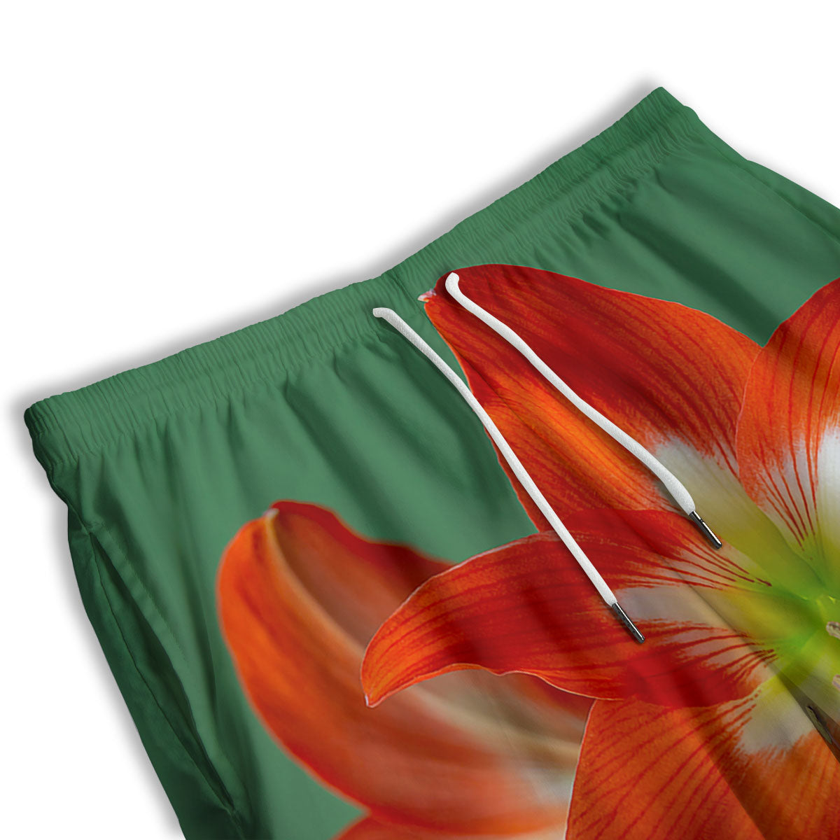 Amaryllis Orange Print Men's Athletic Shorts