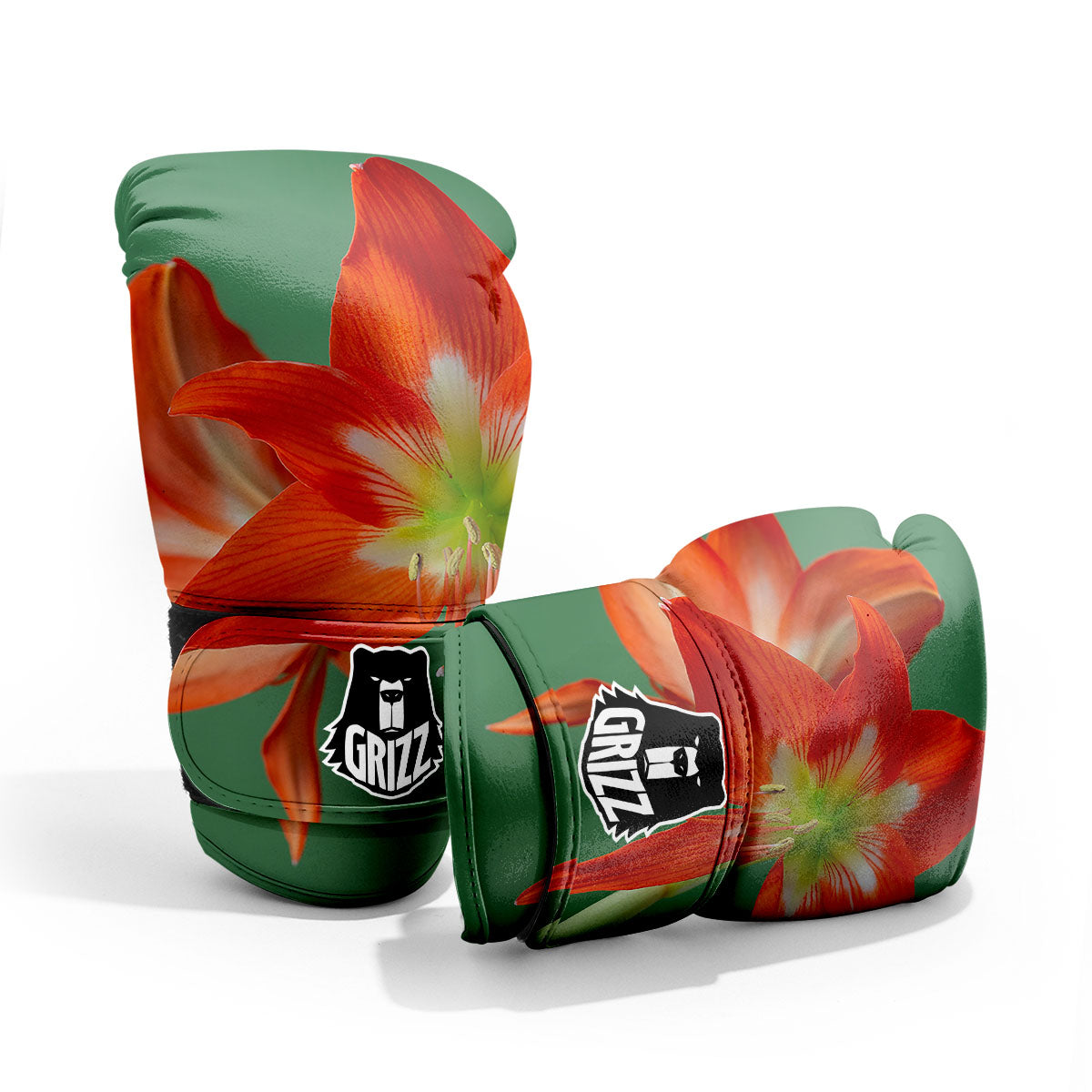 Amaryllis Orange Print Pro Boxing Glove