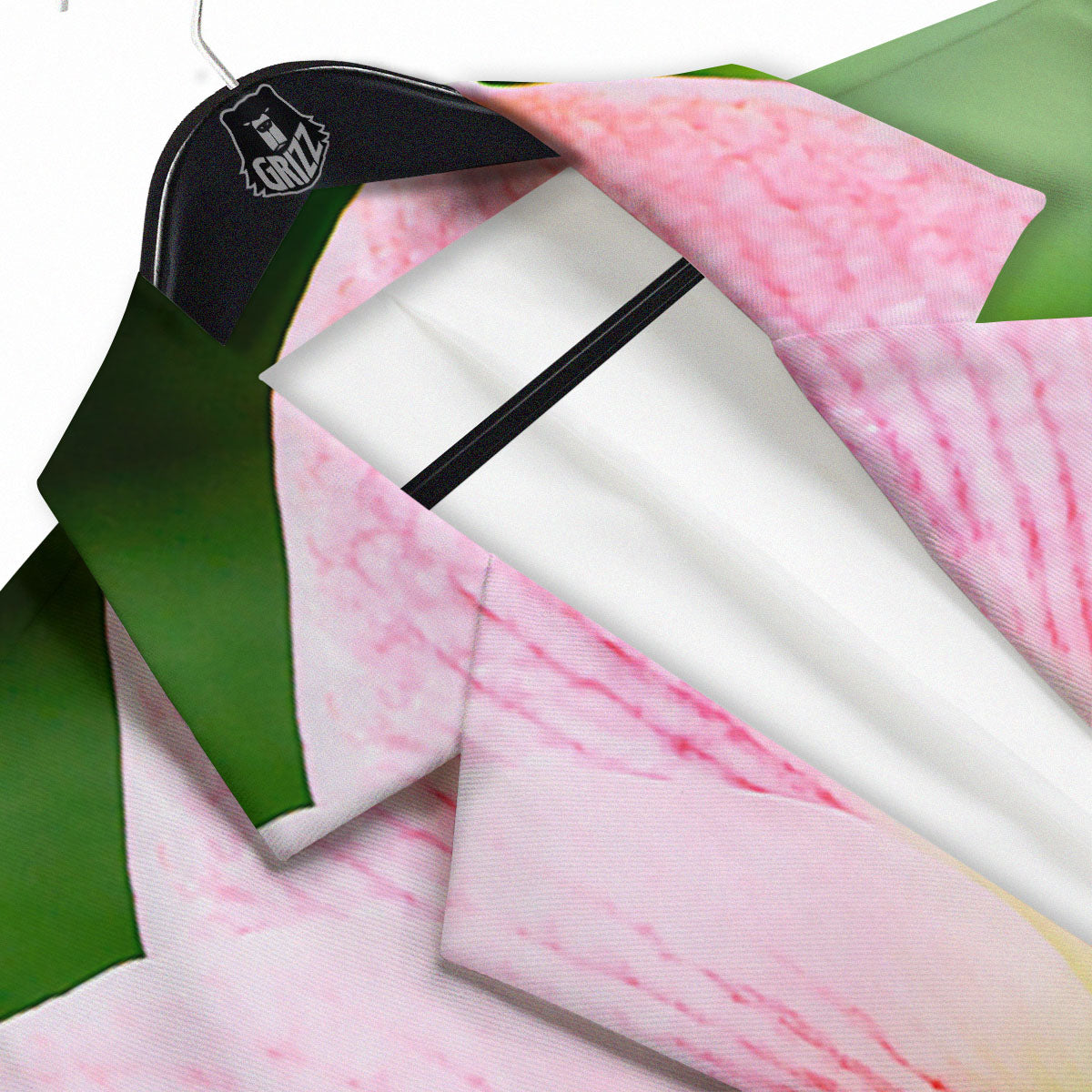 Amaryllis Pink And White Print Men's Sport Coat-grizzshop