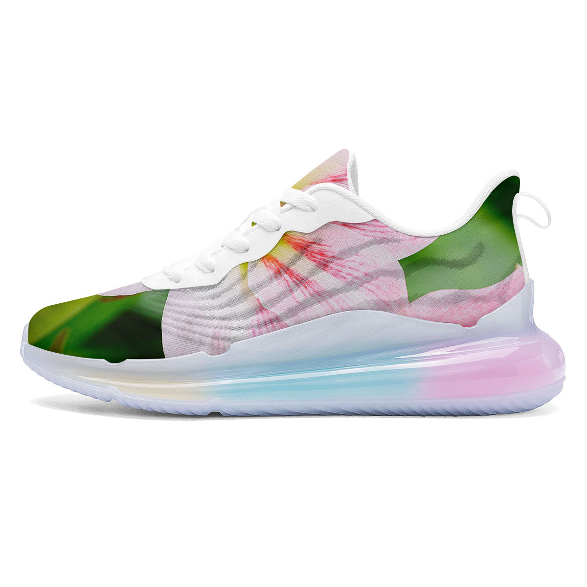 Amaryllis Pink And White Print Running Sneakers-grizzshop