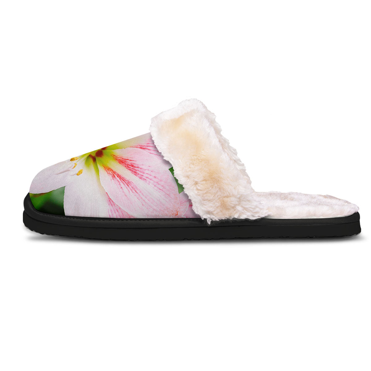 Amaryllis Pink And White Print Slippers-grizzshop