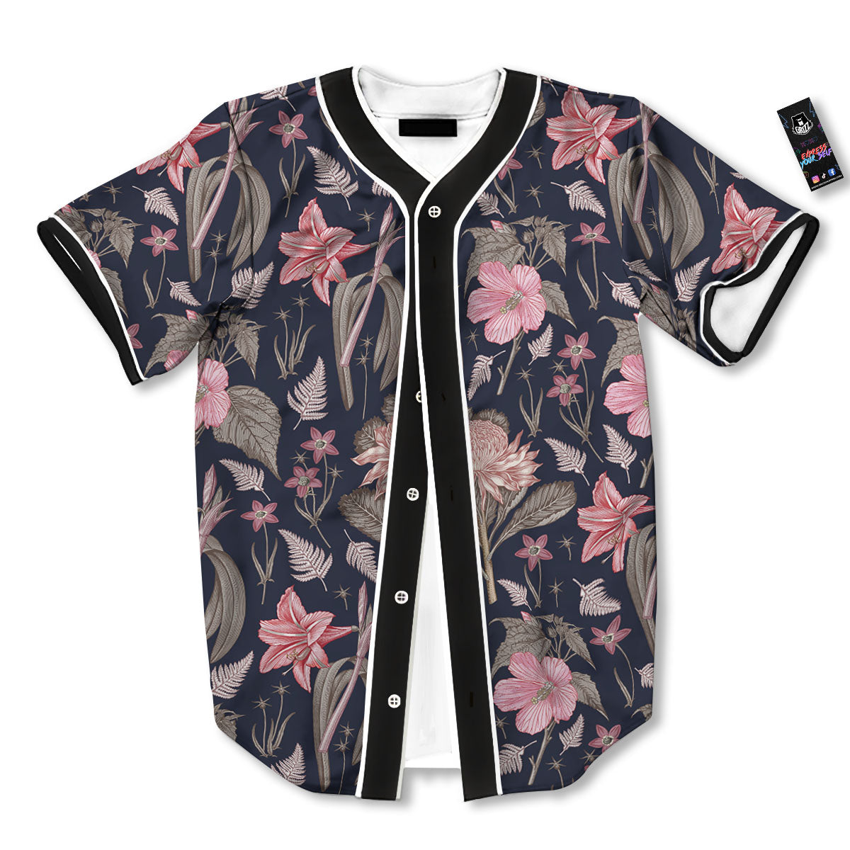 Amaryllis Pink Print Pattern Baseball Jersey-grizzshop