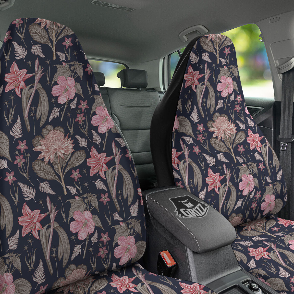 Amaryllis Pink Print Pattern Car Seat Covers-grizzshop