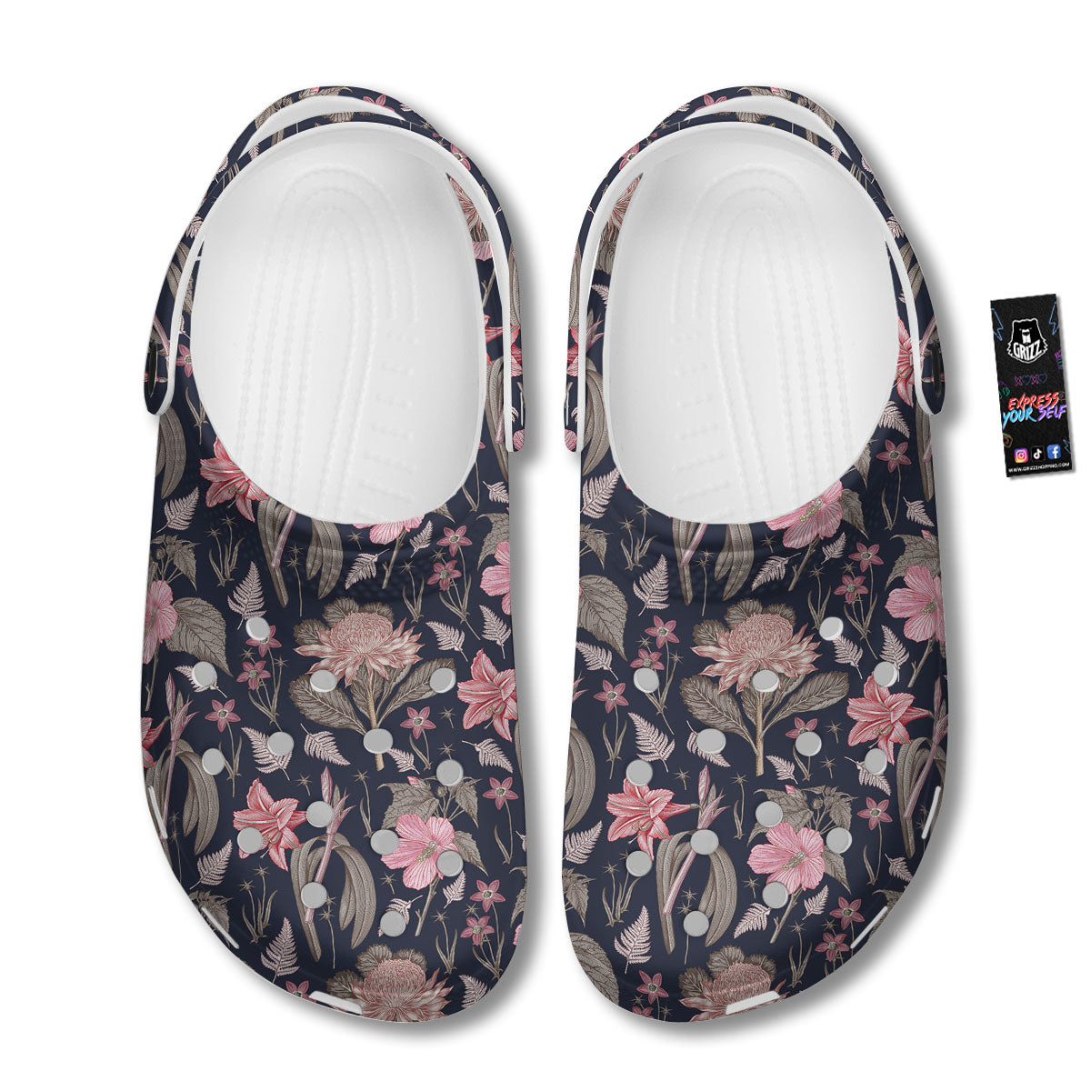 Amaryllis Pink Print Pattern Clog-grizzshop