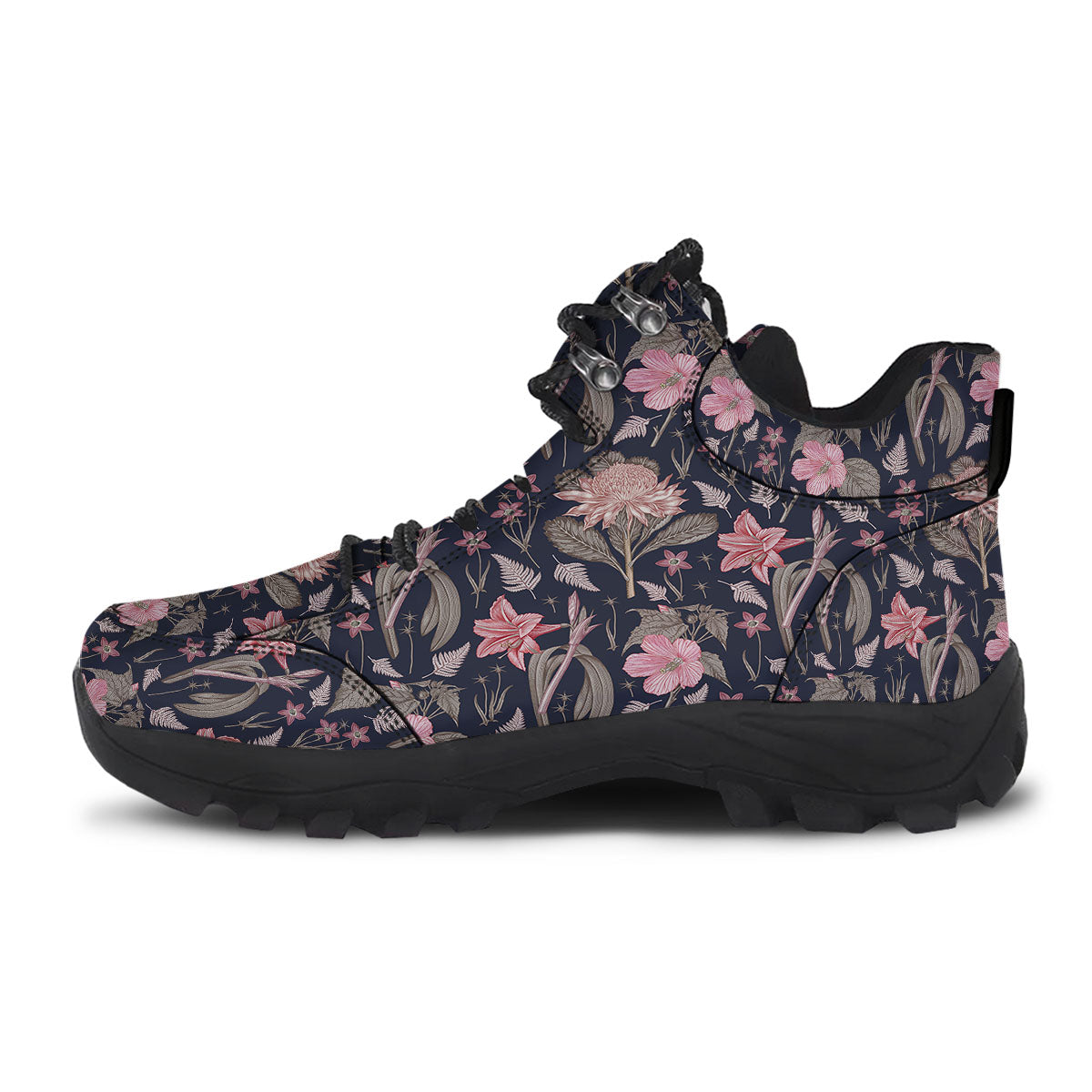 Amaryllis Pink Print Pattern Hiking Shoes-grizzshop