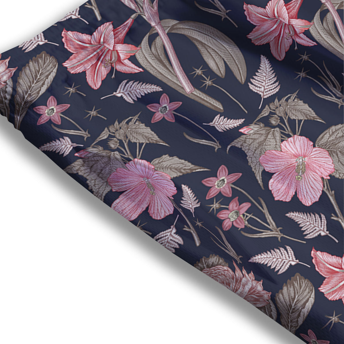 Amaryllis Pink Print Pattern Mesh Shorts