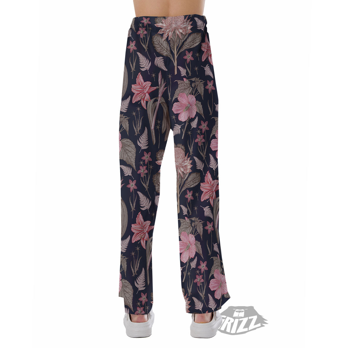 Amaryllis Pink Print Pattern Pajama Pants-grizzshop