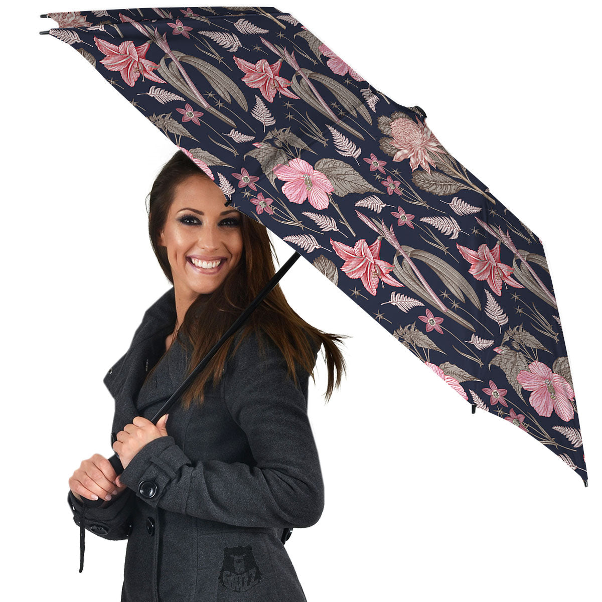 Amaryllis Pink Print Pattern Umbrella-grizzshop