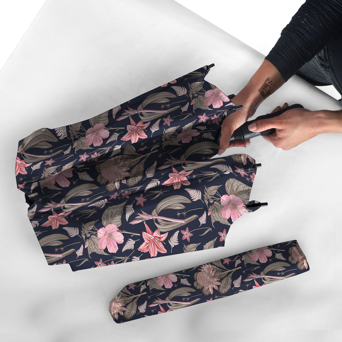 Amaryllis Pink Print Pattern Umbrella-grizzshop