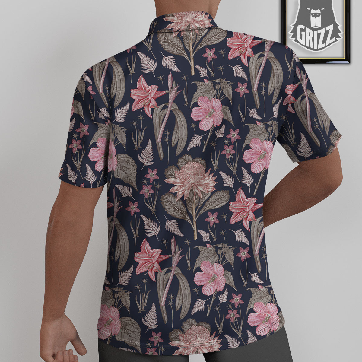Amaryllis Pink Print Pattern Untucked Shirts-grizzshop