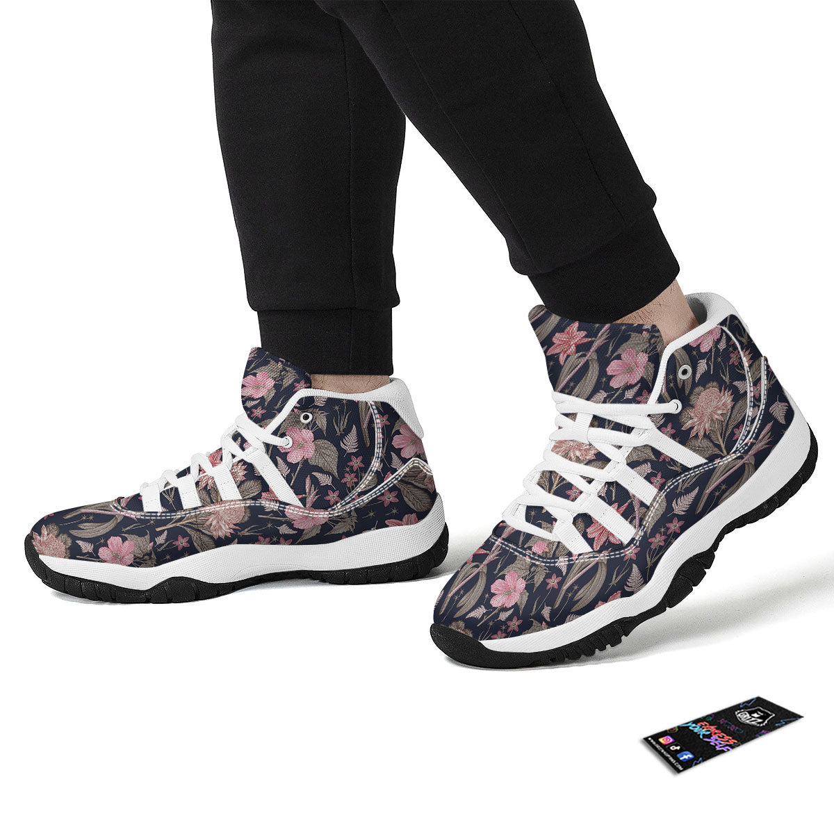 Amaryllis Pink Print Pattern White Bball Shoes-grizzshop