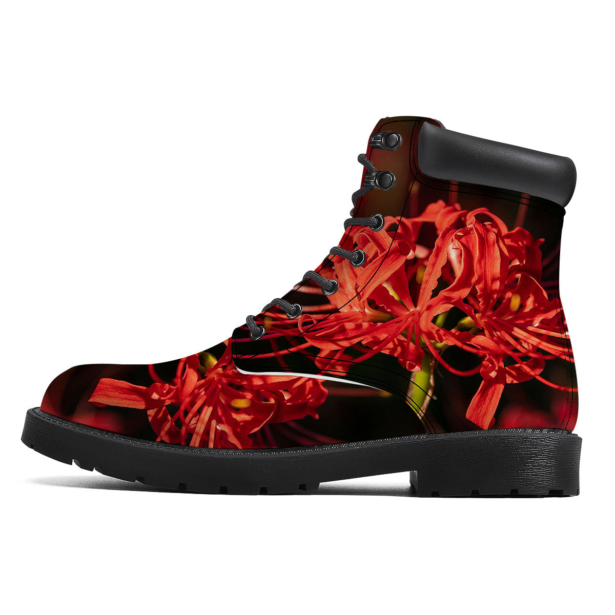 Amaryllis Red Japanese Print Boots-grizzshop