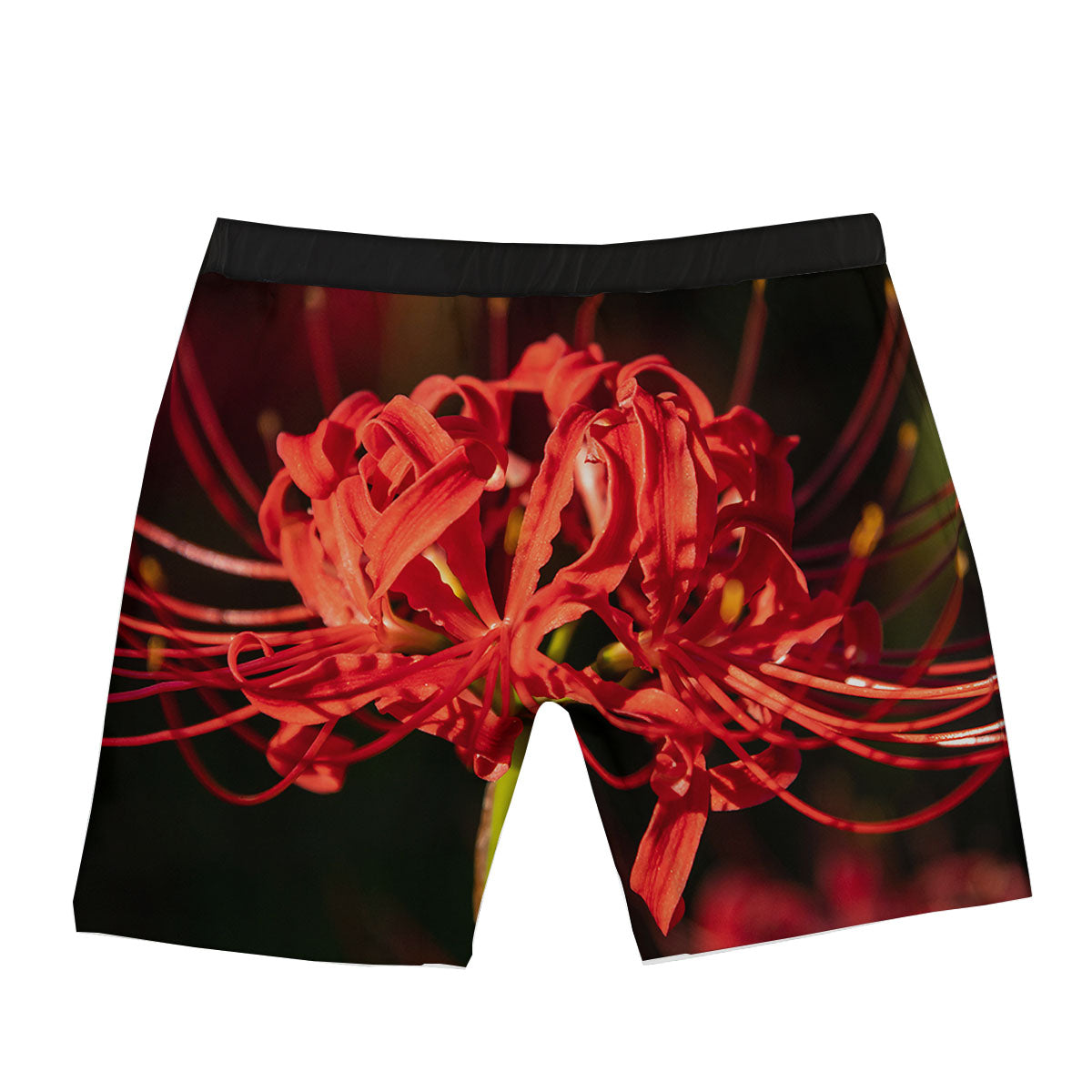 Amaryllis Red Japanese Print Boxer Briefs-grizzshop