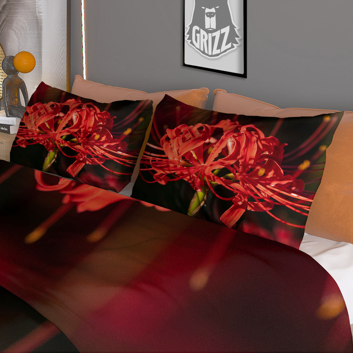 Alstroemeria Yellow Print Pattern Duvet Cover Bedding Set