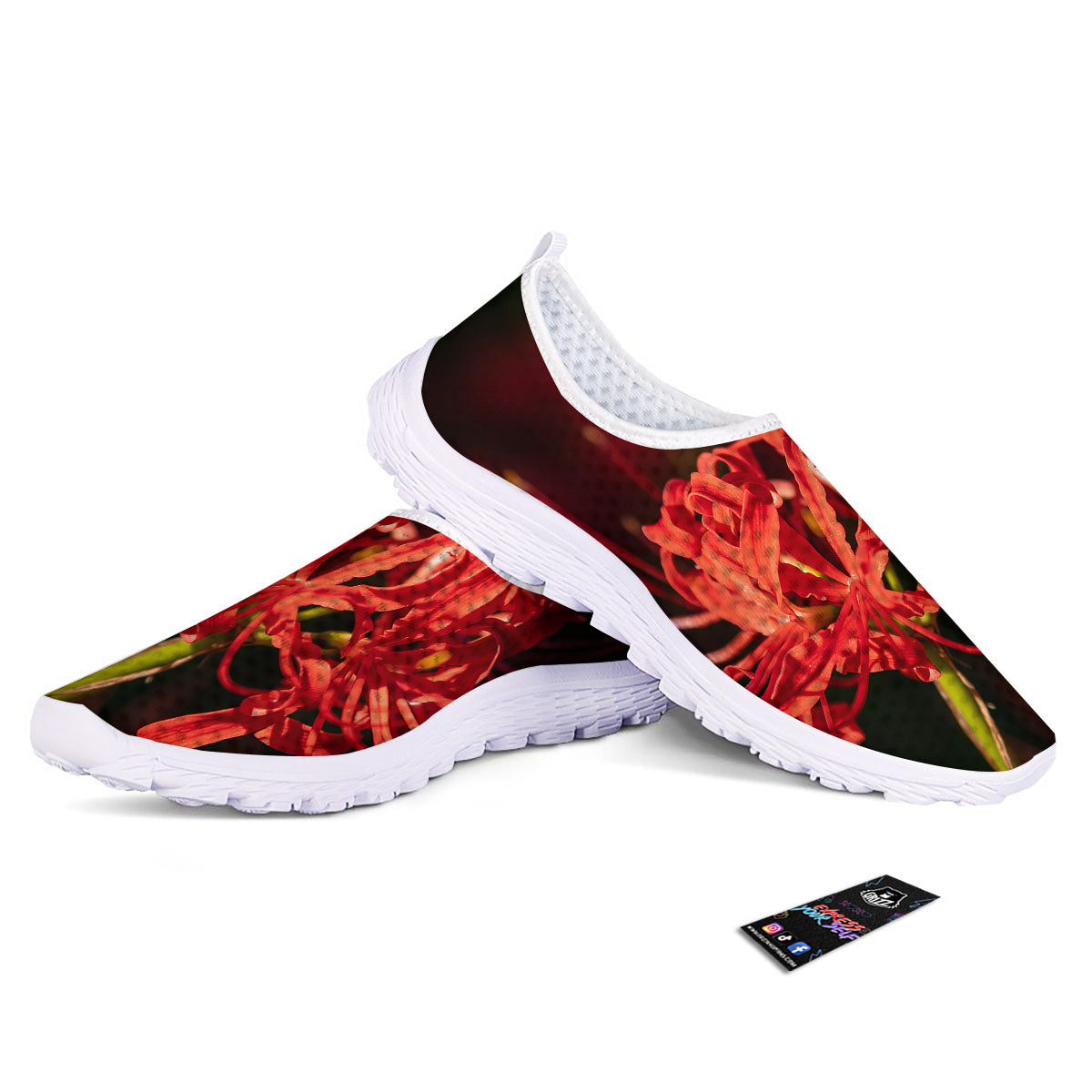 Amaryllis Red Japanese Print Nurse Shoes-grizzshop