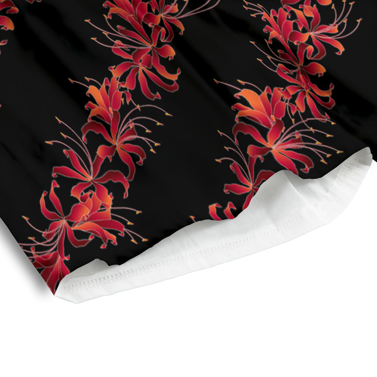 Amaryllis Red Japanese Print Pattern Men's Athletic Shorts