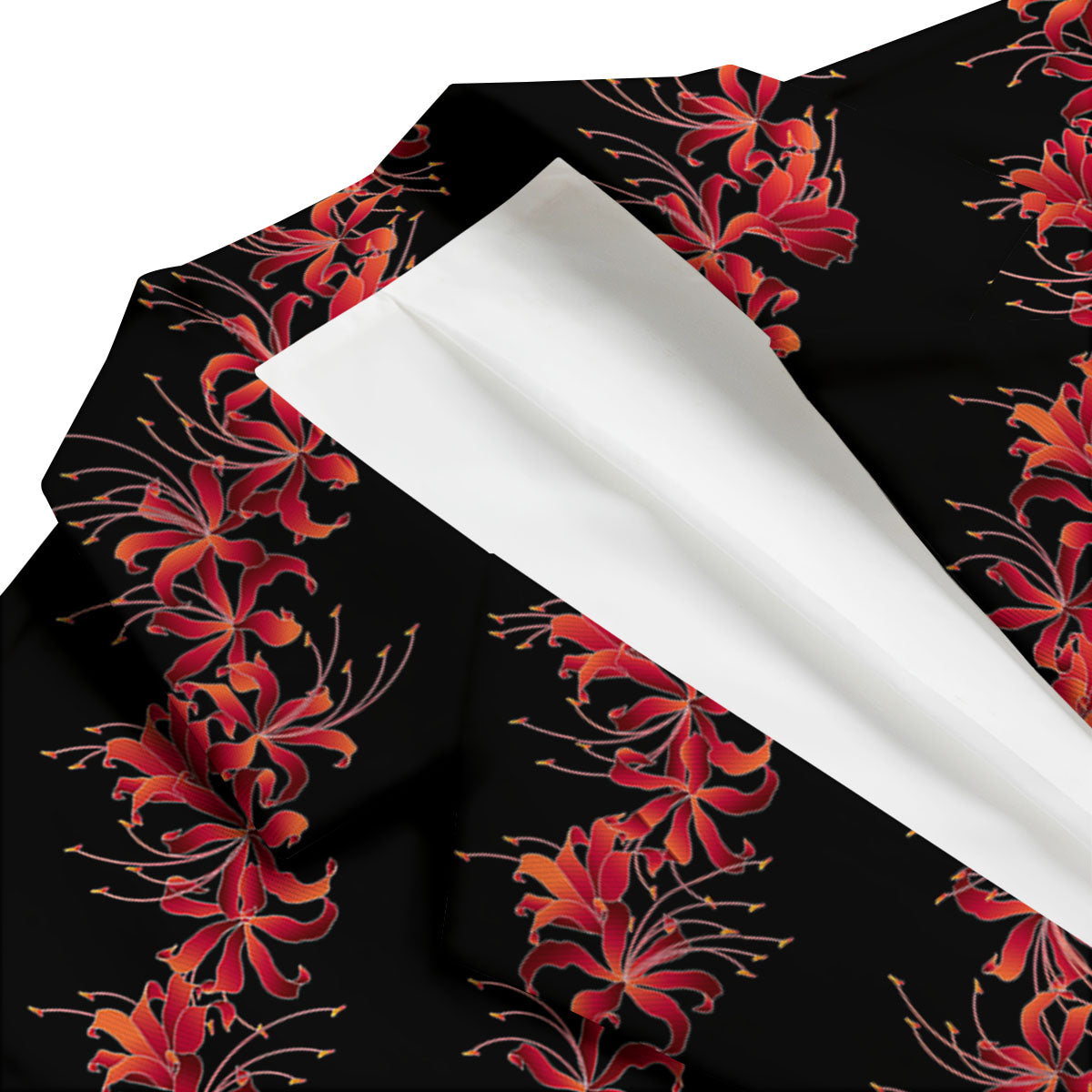 Amaryllis Red Japanese Print Pattern Men's Blazer-grizzshop