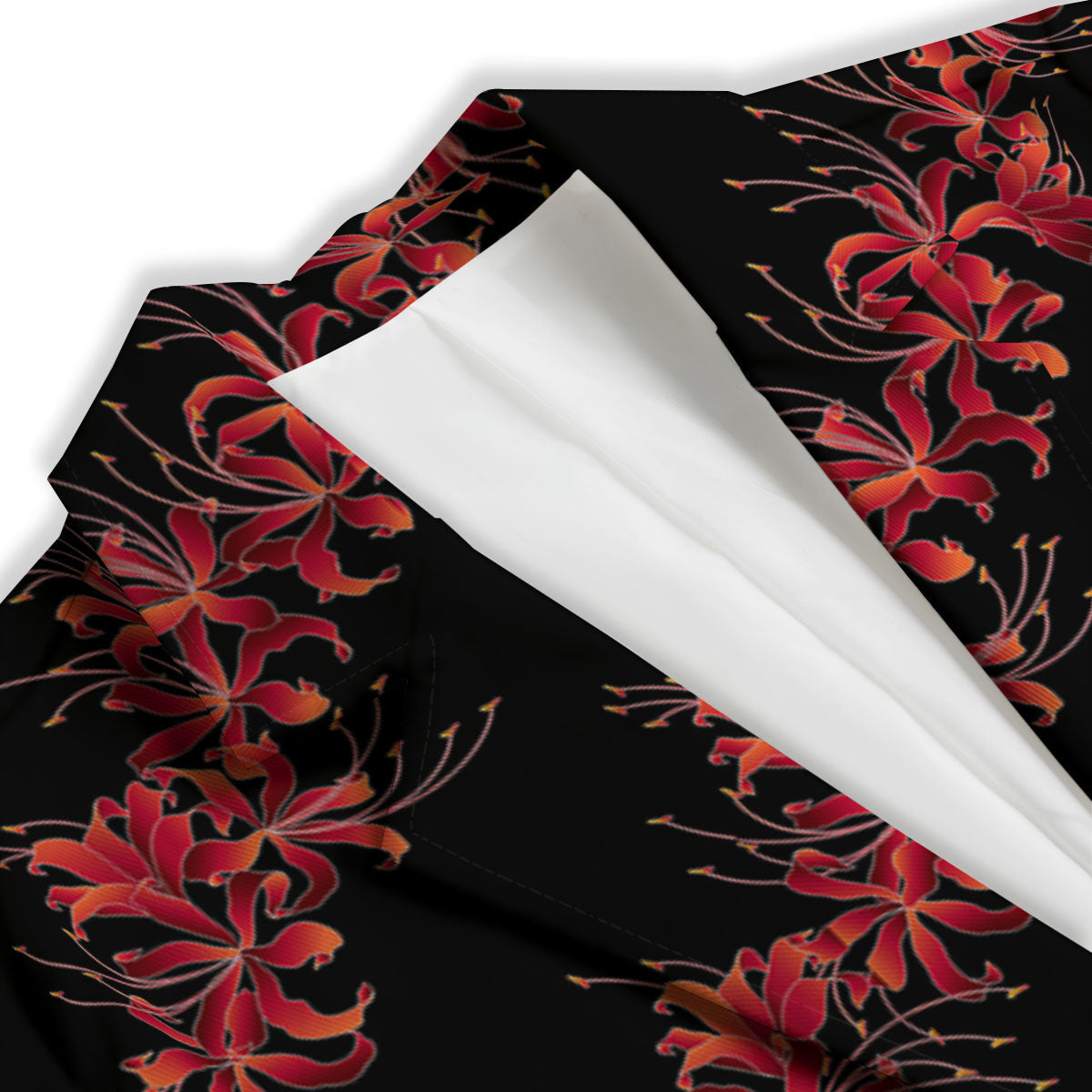 Amaryllis Red Japanese Print Pattern Women's Blazer-grizzshop