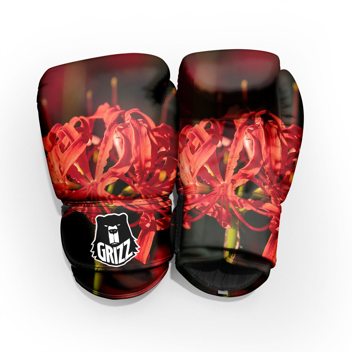 Amaryllis Red Japanese Print Pro Boxing Glove