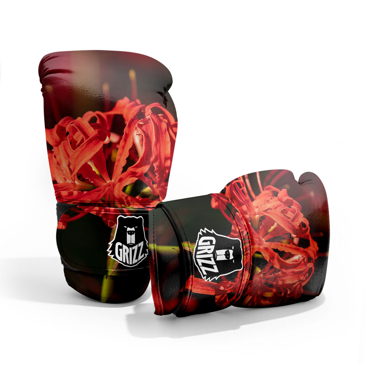 Amaryllis Red Japanese Print Pro Boxing Glove