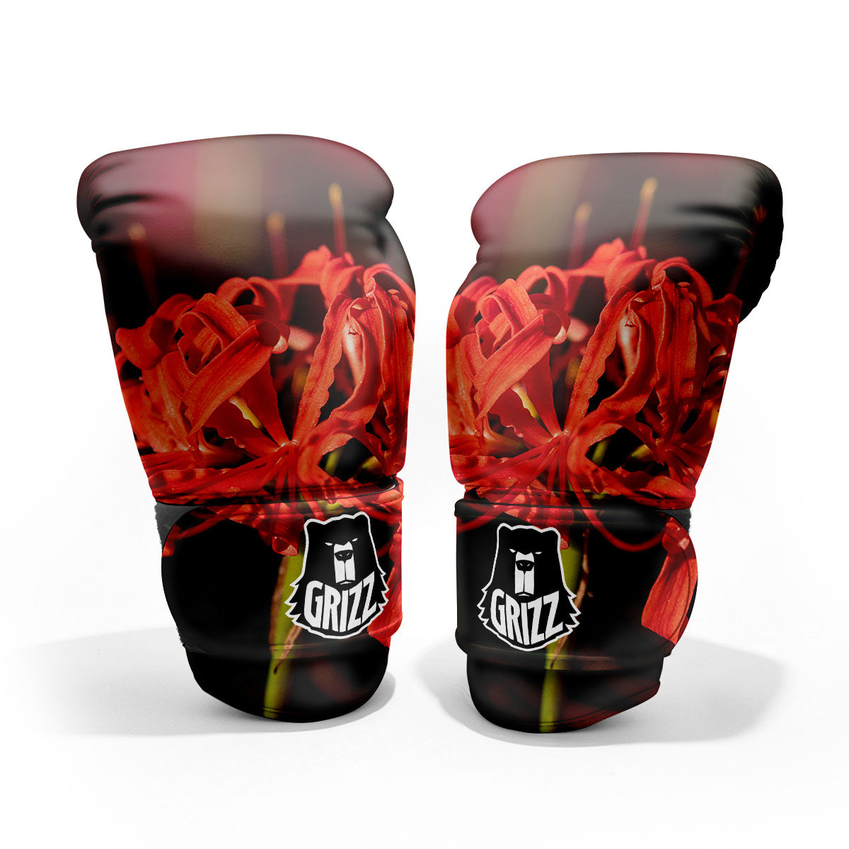 Amaryllis Red Japanese Print Pro Boxing Glove