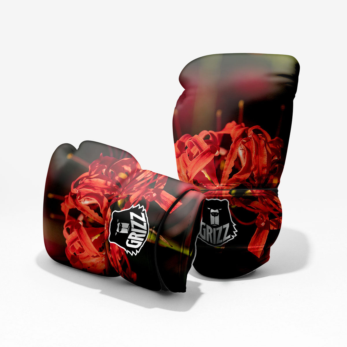 Amaryllis Red Japanese Print Pro Boxing Glove