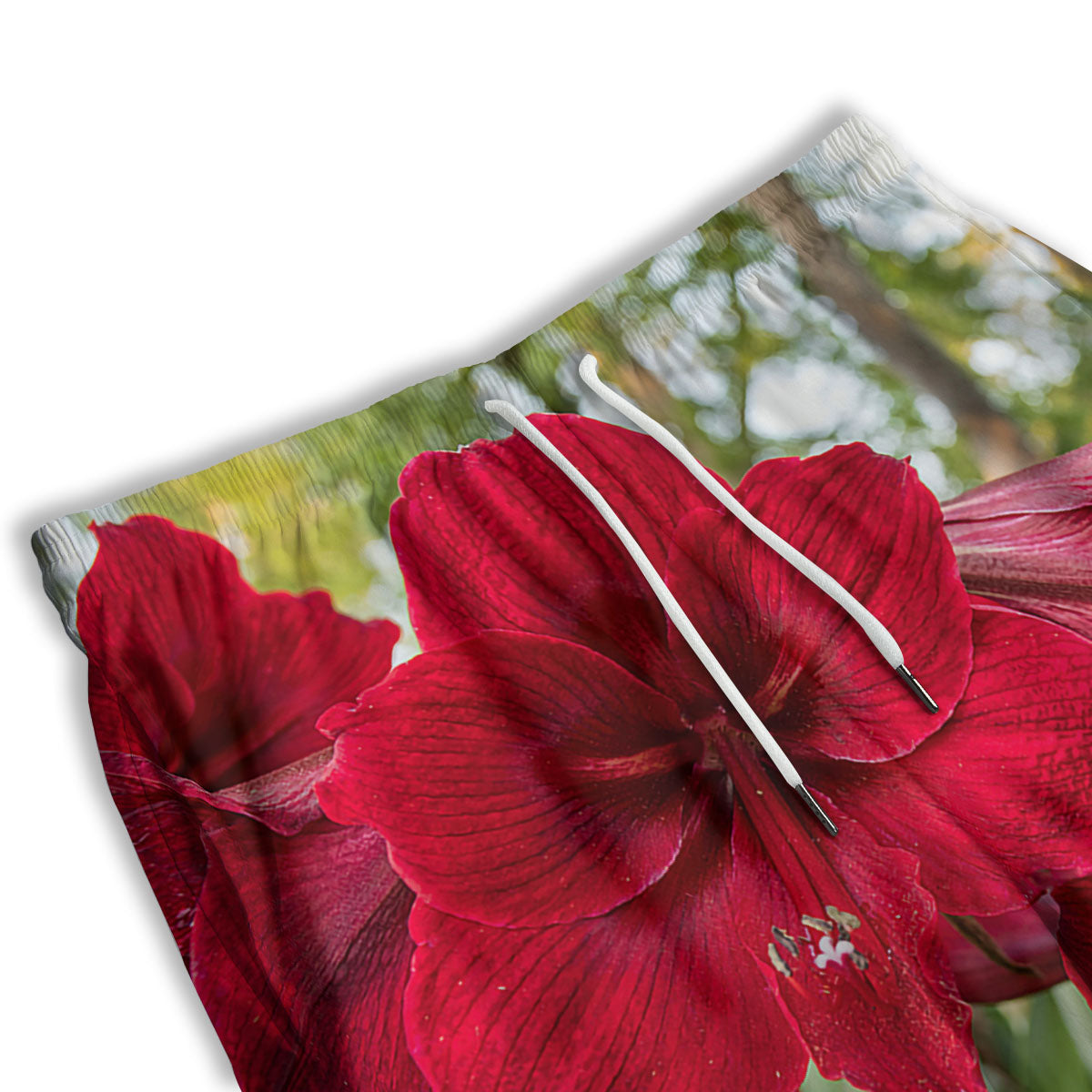 Amaryllis Red Print Men's Athletic Shorts