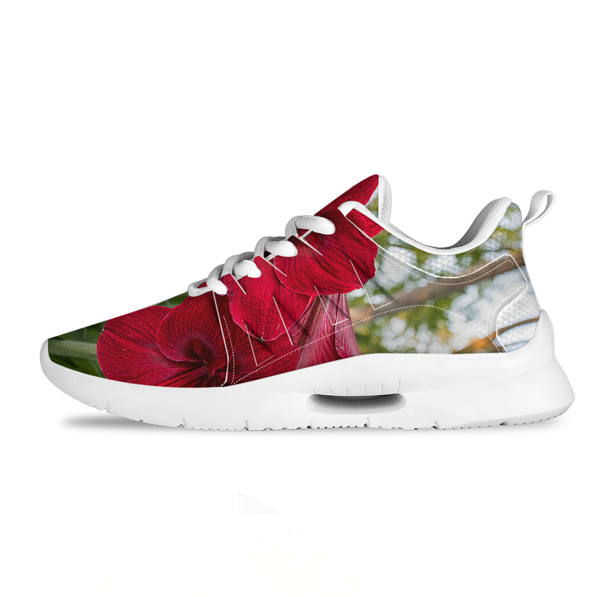 Amaryllis Red Print Tennis Shoes-grizzshop