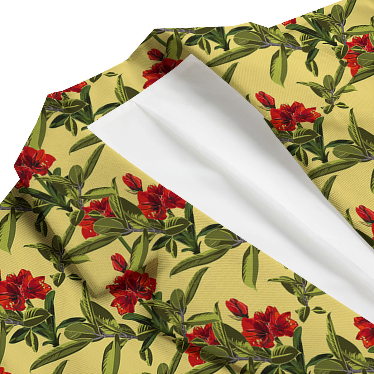 Amaryllis Red Yellow Print Pattern Men's Blazer-grizzshop